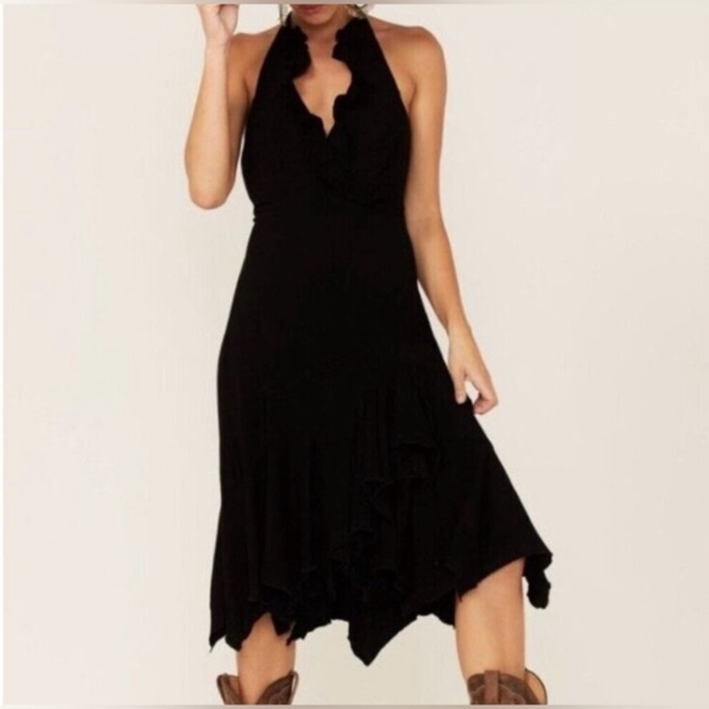 Scully Black Halter Midi Dress